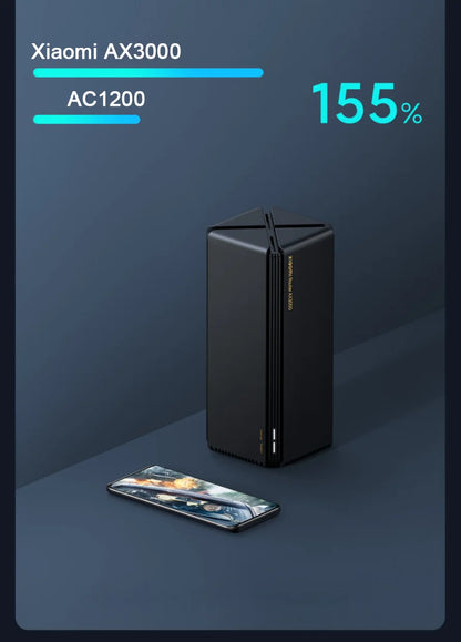 XIAOMI Router AX3000，Repeater Extend Gigabit Amplifier Signal Booster，WIFI 6 Nord Vpn Mesh 5GHz，Chinese Version With Adapter.