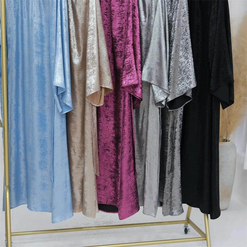 Shiny Satin Abaya Dubai Luxury 2025 Muslim Islam Abayas For Women Kaftan Dress Kebaya Caftan Marocain Femme Vestidos Musulmanes.