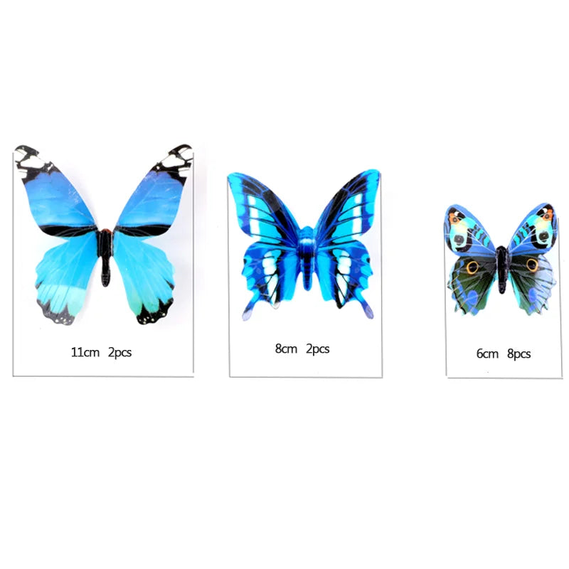New 12Pcs Fashion 3D Luminous Butterfly Creative Wall Sticker For DIY Wall Stickers Modern Wall Art Home Decorations DIY Gift.