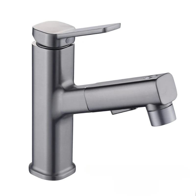 3 Function Stream Sprayer Hot Cold Brass Washbasin Faucet for Bathroom Single Handle Dual Hole Pull Out Basin Sink Mixer Tap