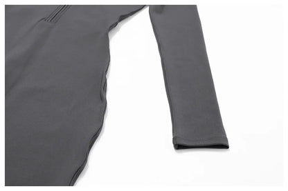 Spring Summer Thin Quick Dry One-Piece Aerial Yoga Suit Long Sleeve Fitness Sports Bodysuit Women Elastic No Mat