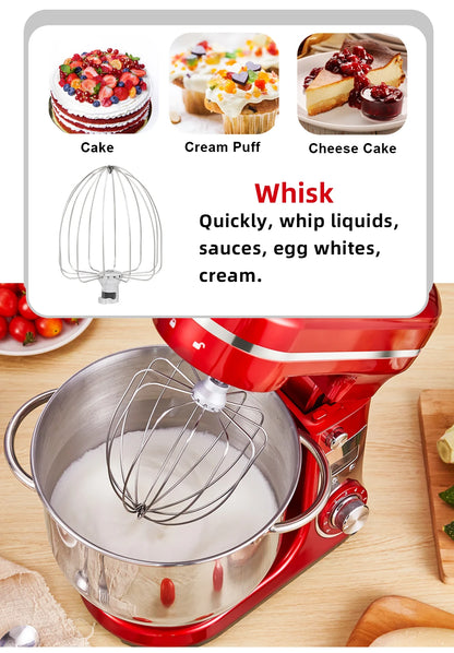 BioloMix Kitchen Food Stand Mixer, Blender, Quiet Motor, Cream Egg Whisk, Whip Dough Kneader, 6-Speed, 1200 W, 6 L, DC.