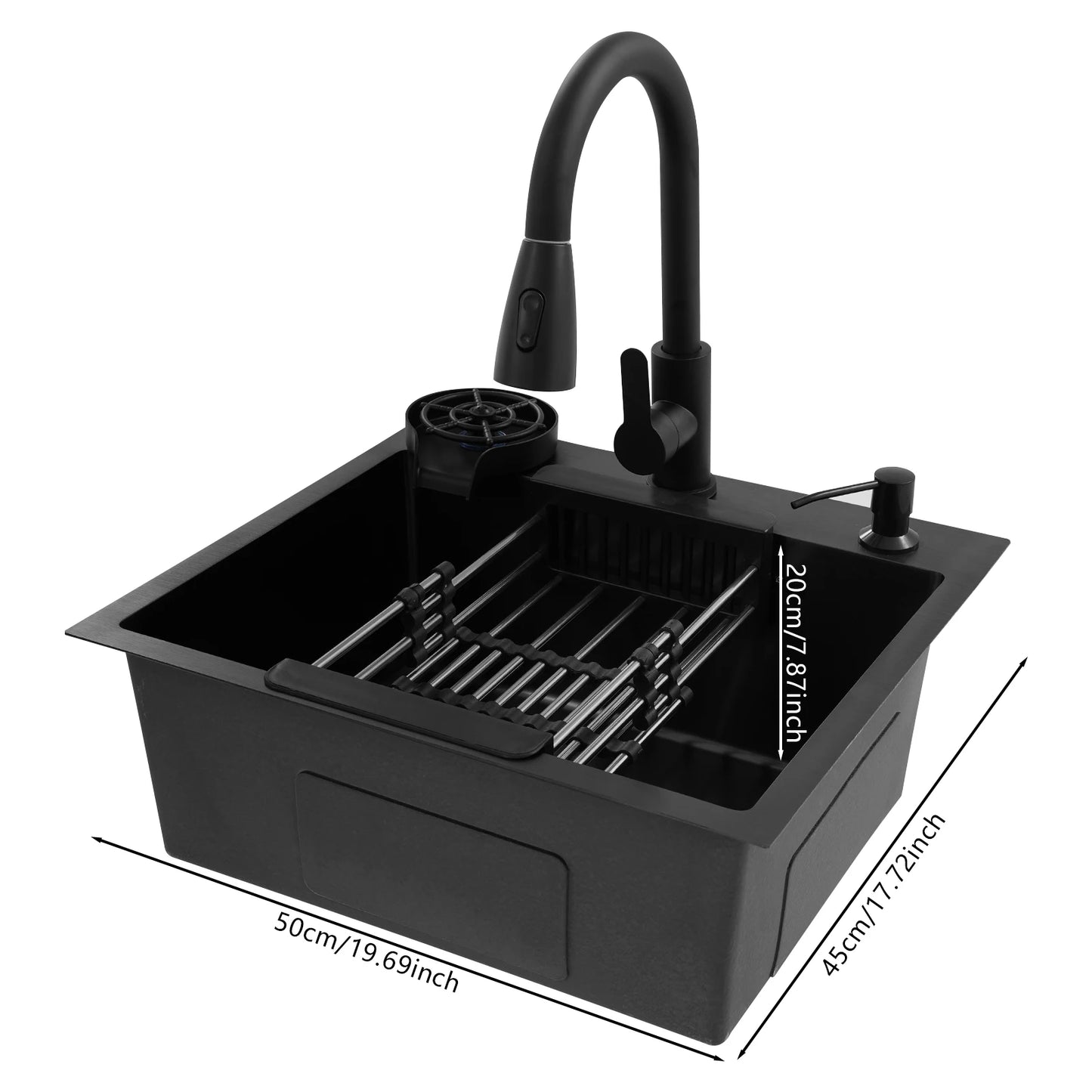 50cm X 40CM Multi-functional Kitchen Sink with Pull-Out Faucet Home Application