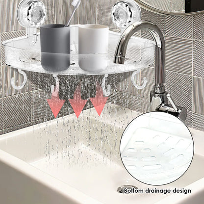 2Pcs Dusche Ecke Regal Wand Saugnapf Lagerung Rack Kein Bohrer Bad Shampoo Kosmetische Veranstalter Halter