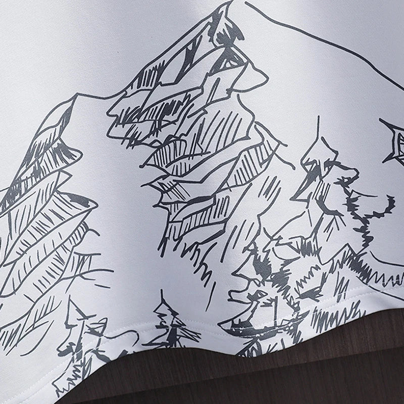 Men's Casual Sport Ice Silk Suit Printed Sweatshirt Sweatpants Outdoor Jogging Sports Basketball Training Fitness 2 Piece Suit.