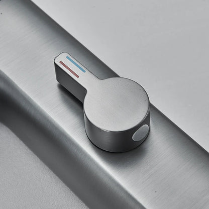 Touchless Sensor Basin Faucet Smart Digital Display Bathroom Sink Faucet Grey Sense Hot Cold Water Mixer Tap Battery Power