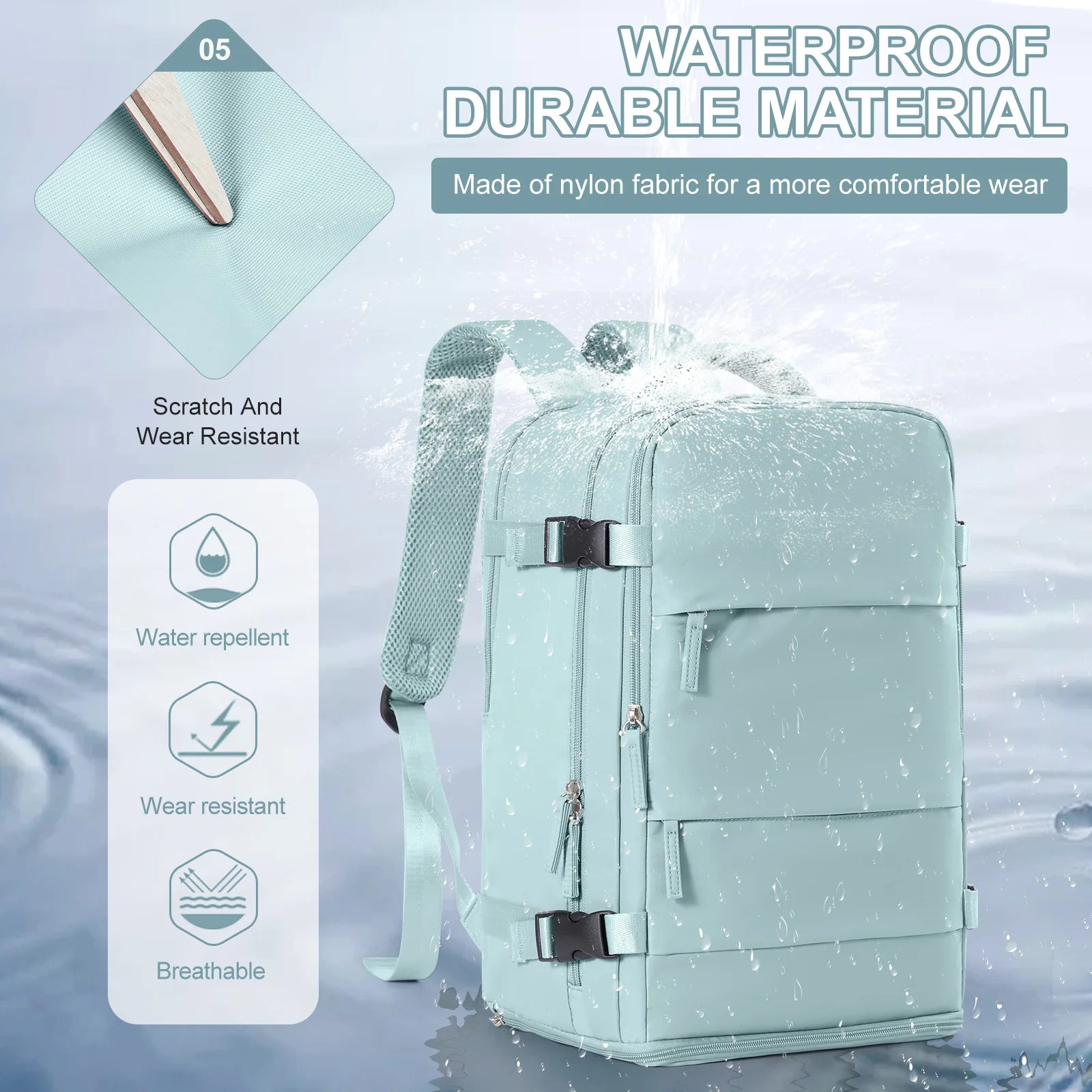 Women Men Hand Luggage Backpack Business College Laptop Travel Backpack Waterproof Carry on mochila viaje cabina avion 40x20x25.