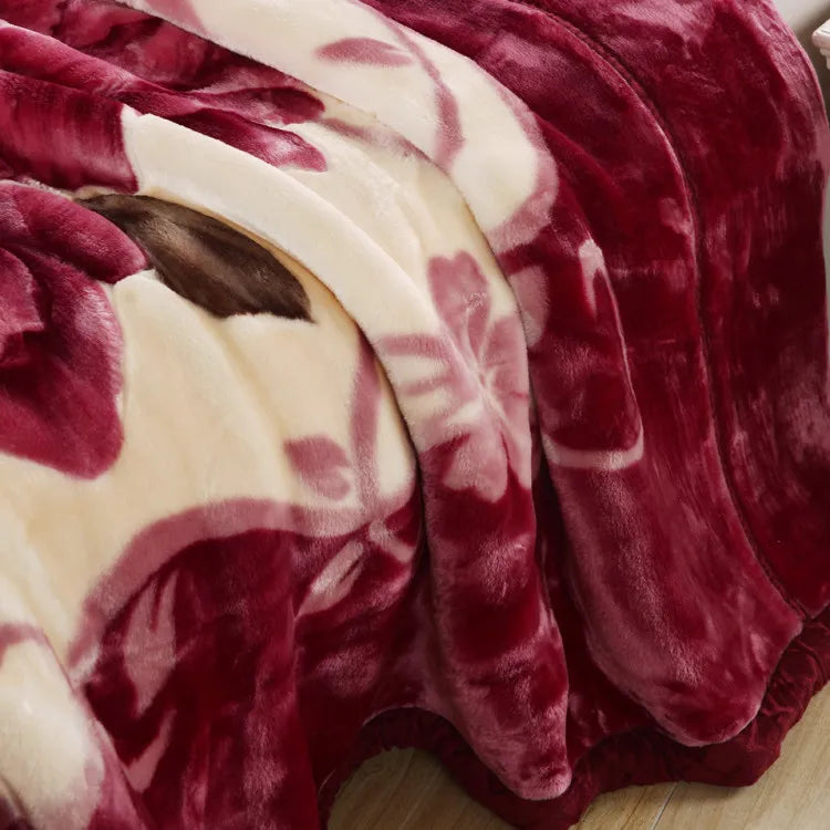 Ultra Soft Cozy Flowers Rose Throw Blanket Microfiber Heavy Fluffy Fleece Blanket for Home Bed Dormitory