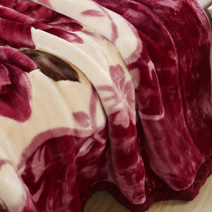 Ultra Soft Cozy Flowers Rose Throw Blanket Microfiber Heavy Fluffy Fleece Blanket for Home Bed Dormitory