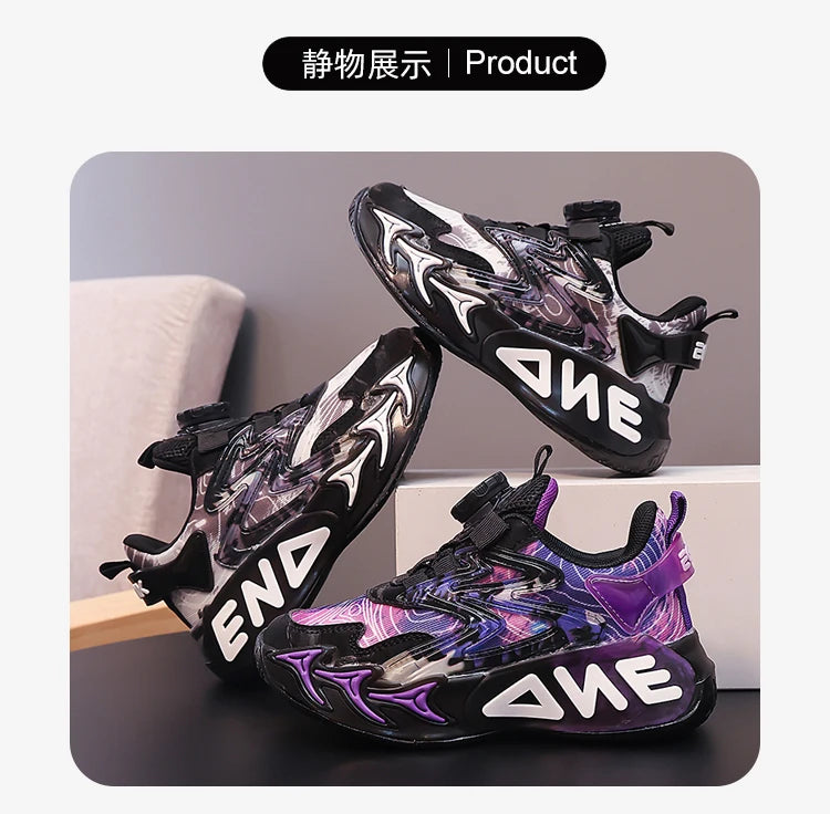 Fashion Print Children Shoes Boys Sneaker Autumn PU Leather Luxury Kids Casual Sneaker Platform Sports Tennis Shoes for Boy.