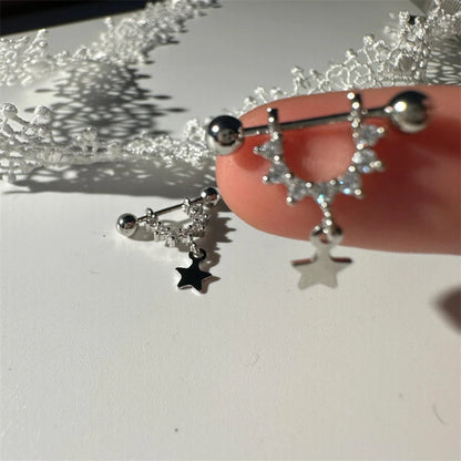 1 PCS Star Silver Color 316L Stainless Steel Ear Bone Nail for Women New Fashion Allergy Prevention Jewelry Gifts.