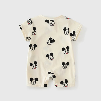 Sommer Neugeborenen Baby Jungen Mädchen Pullover Body Mickey Kleinkind Cartoon Maus Kurzarm Strampler Beiläufige Lose Baby Kleidung.
