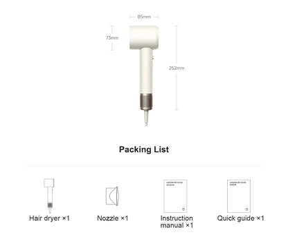 XIAOMI MIJIA High Speed Water Ion Hair Dryer，Water Ion Care，57° Intelligent Temperature Control，220V CN Version (With Adapter).
