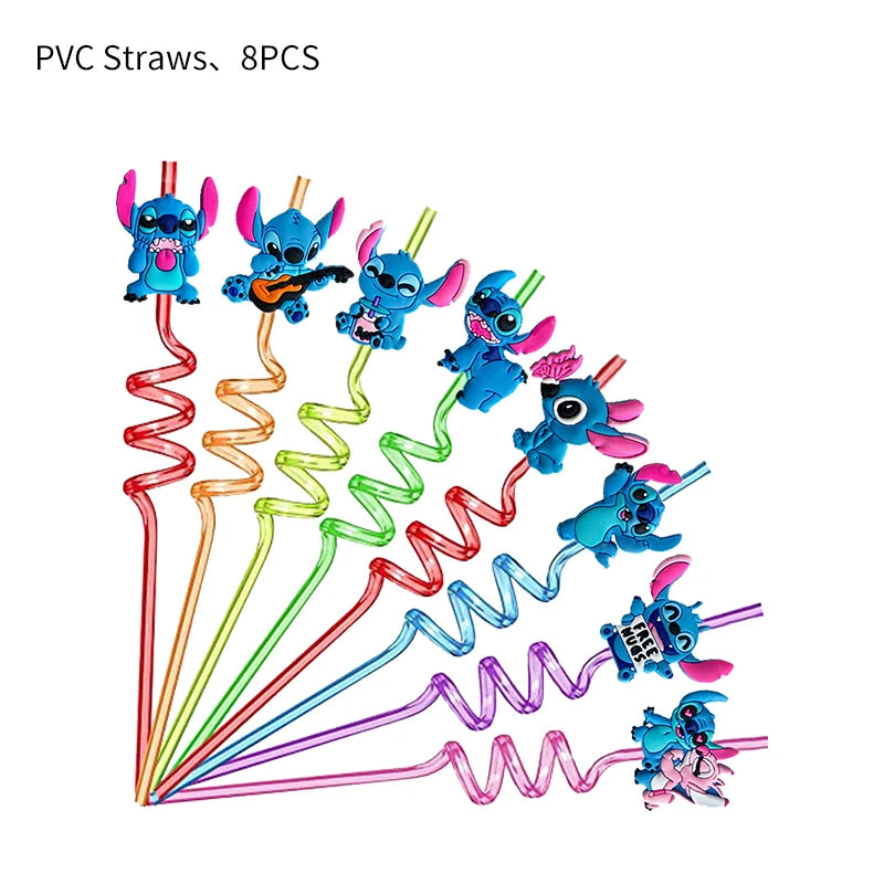 Stitch Party Supplies für Kinder Lilo und Stitch Geburtstag Party Dekorationen Luftballons Banner Tischdecke Hintergrund Geschirr