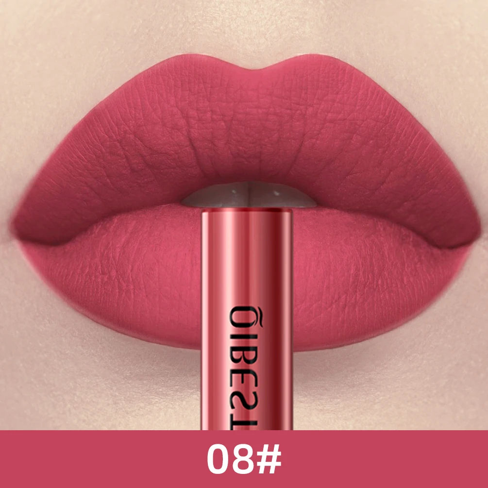 QIBEST Matte Liquid Lipstick Waterproof Long Lasting Lip Gloss Velvet Mate Nude Red Tint Tube Lipsticks Lipgloss Makeup Cosmetic