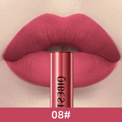 QIBEST Matte Liquid Lipstick Waterproof Long Lasting Lip Gloss Velvet Mate Nude Red Tint Tube Lipsticks Lipgloss Makeup Cosmetic