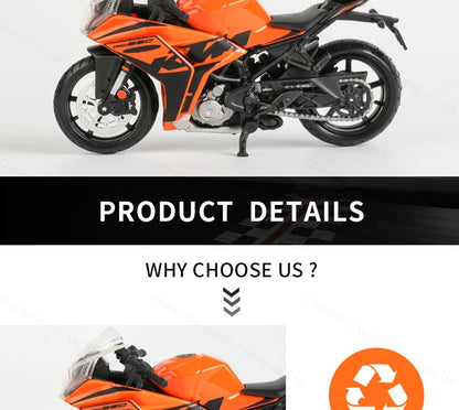 Maisto 1:18 New KTM RC 390 Static Die Cast Vehicles Collectible Hobbies Motorcycle Model Toys.