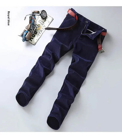 Herren Cord-Freizeithose, gerades Bein, lockere Passform, Jugend, Winter, dicke warme Samt-Jogginghose, Jogginghose, Baggy-Jogginghose