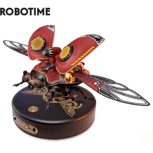 Robotime Rokr Scout Beetle MI02 ABS Metal Punk Style 3D Puzzle Gift for Boys Adults Easy Assembly Mechanical Design DIY Toys.