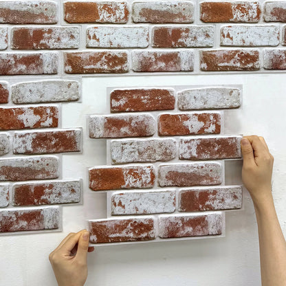 10pcs 3D Brick Wall Stickers Self-adhesive Faux Brick Wall Panels, Matt, Waterproof, 30 x 30cm, Living Room Bedroom Wall Decor