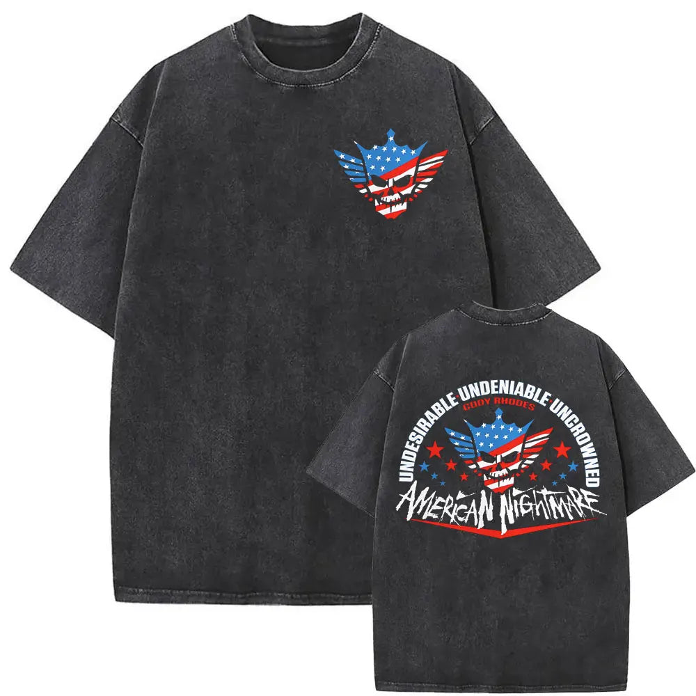 Cody Rhodes The American Nightmare Graphic T Shirt Men Women Fashion 90s Vintage Washed T Shirts Casual Cotton Oversized T-shirt.