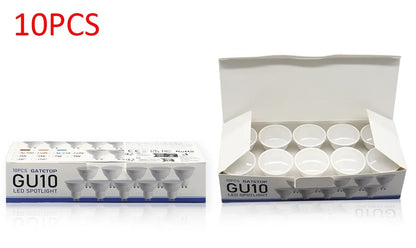 10er-Pack Focos Gu10 SpotlightLampara 220V LED-Glühbirne Großhandel 9W Weiß Warm 3000k 6000K geeignet für gewerbliche Gebäude zu Hause.