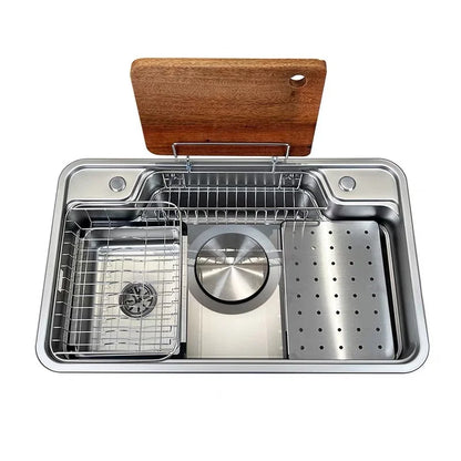 Japanese 3D Flat Large Single Slot Little millet grain Nano 304 Stainless Steel Kitchen Sink Wash Basin Dish Basin for Household