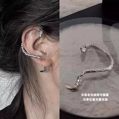 Snake Earring Clips Without Piercing Punk Non Pierced Clip Earrings Ear Cuffs for Women Men Fake Piercing Jewelry.