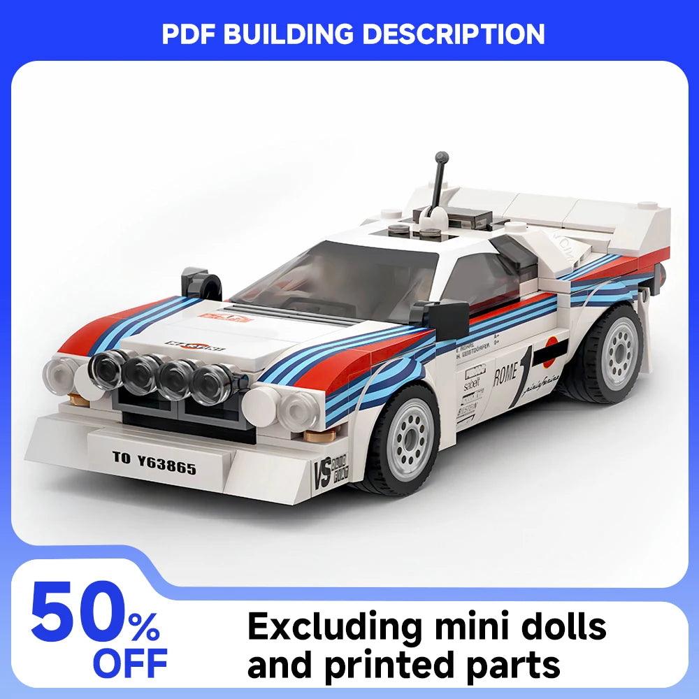 244PCS MOC-130287 Rally Racing Lancia Rally 037 Martini Racing 1983 Monte Carlo Building Blocks DIY Toy Holiday child Gift.