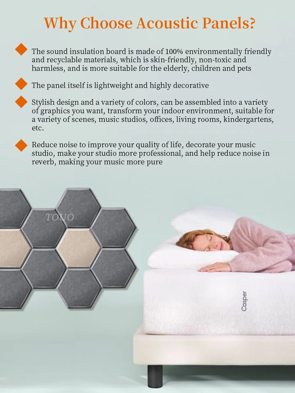 TOUO Sound Absorbing Panel 12 Pcs Studio Acoustic Panel High Density Insulation Acoustic Treatment Drum Room Wall Soundproofing