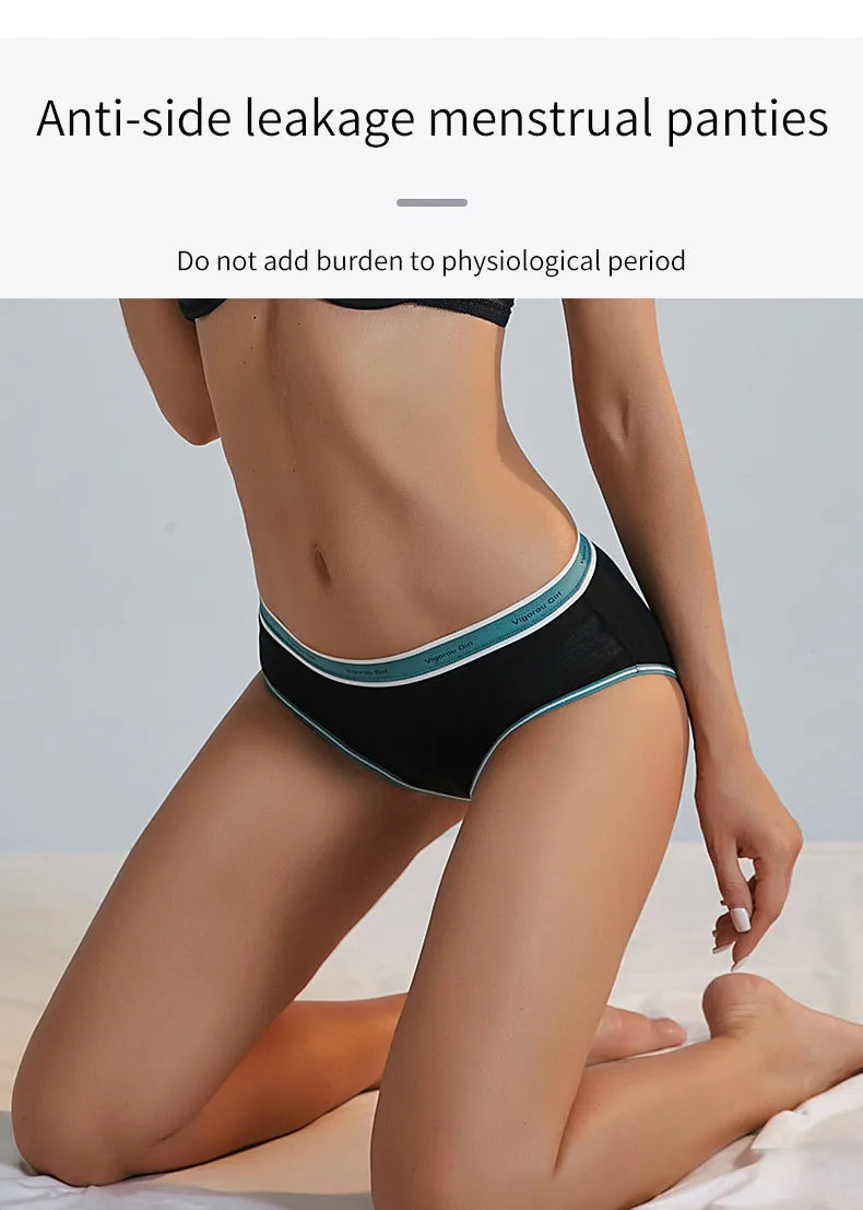 Leak-Proof Period Underwear Women Plus Size High Absorbency Reusable Menstrual Panties Anti-Stain Heavy Flow Protection Night.