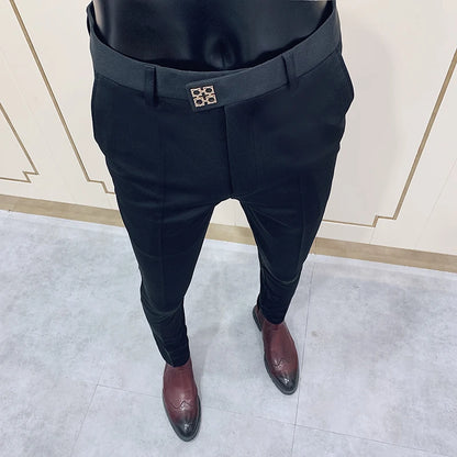 Men Suit Pants Dress Pantalone Hombre Stretch Slim Formal Trousers Calça Masculina Solid Color Casual Pants Fashion Men Clothing