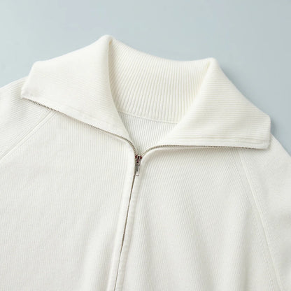 Tornova Zipper Strickjacke Pullover Anzug Weibliche Gestrickte Langarm Casual Mantel Breitbeinig Hosen Pullover frauen Zwei Stück Set