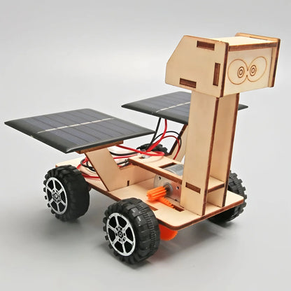 Solar Car Lunar Exploration Vehicle Children's Diy Hand-Assembled Model Diy 3d Wooden Puzzle Science And Education Toys.