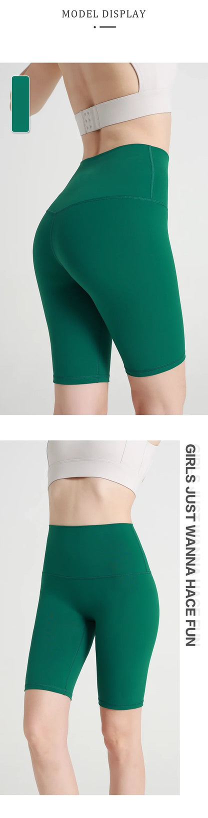 2024 High-Waisted Buttock Lifting Yoga Shorts Summer Seamless Yoga Legging Shorts Outer Wear Tight Cycling Athletic Gym Shorts.