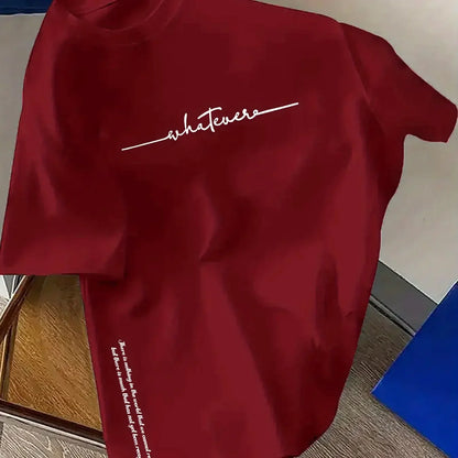 Summer streetwear minimalist letter print pattern T-shirt for men, 100% pure cotton fashionable and breathable T-shirt.