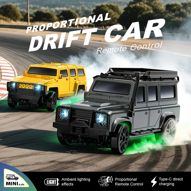 2.4G 4WD 1:64 RC Car High speed Tabletop Remote Control Car Mini Off-Road Climbing Car Mini GTR Racing Desktop Car Children Gift.