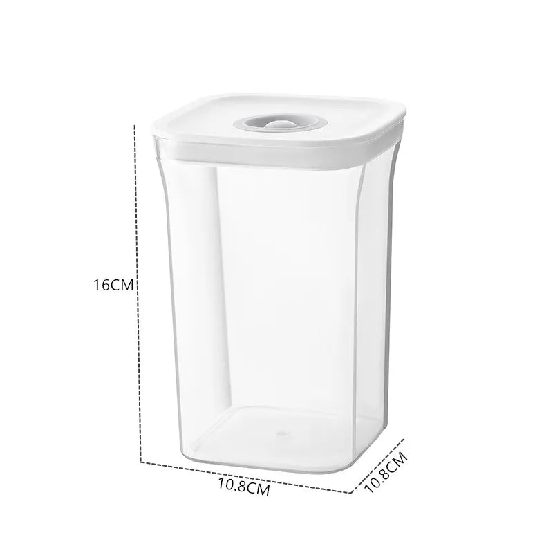 Square Hermetic Spices Candy Jars Kitchen Clear Food Storage Container Plastic Cereals Organizer Boxes Refrigerator Organizer.
