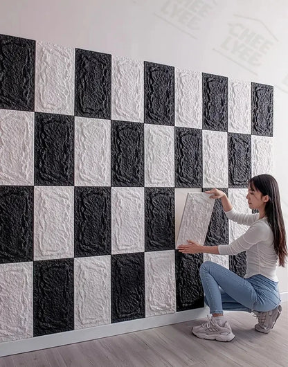 PU stone wall panel, 10 mm, realistic brick pattern, anti-mould and moisture-proof, waterproof and washable, suitable for/outdoo