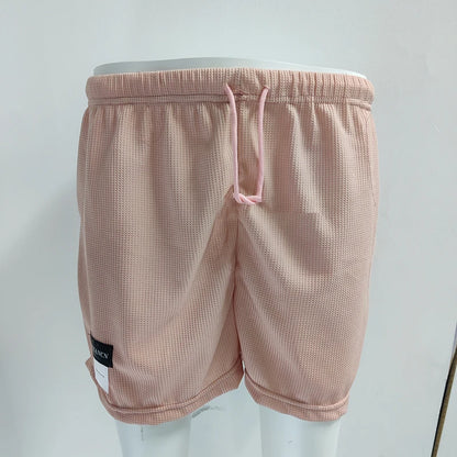 2025 Waffle Women's Shorts High Waist Black Shorts Casual Aesthetic Elastics Hot Pants Loose Summer Women's Clothing Bottoms