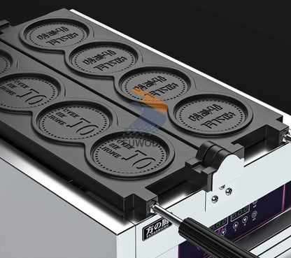 4pcs Non-stick Coating Gold Coin Waffle Machine Korean 10 Won Gold Coin Waffle Maker Machine 3000W Round Coin Cake Machine.