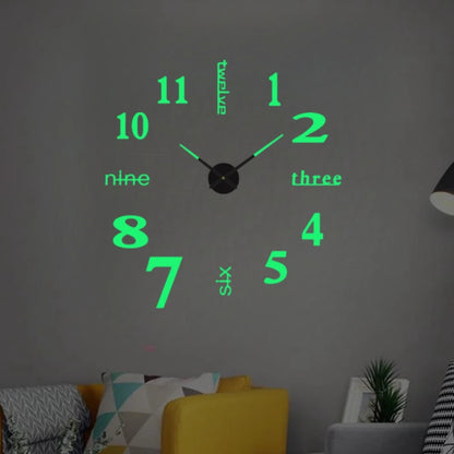 2023 Modernes Design, große Wanduhr, 3D-DIY-Quarzuhren, modische Uhren, Acryl-Spiegelaufkleber, Wohnzimmer, Heimdekoration, Horloge