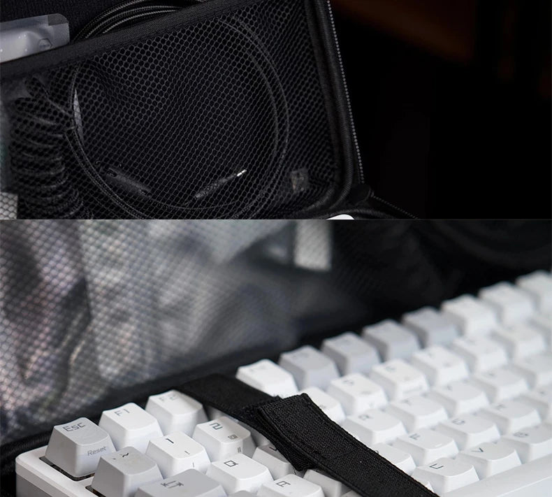 Dustproof Water-Resistant Mechanical Keyboard Case Storage Bag - EVA Hard Shell Fits 61/68/75%/TKL/98%/Full-Size Keyboards.