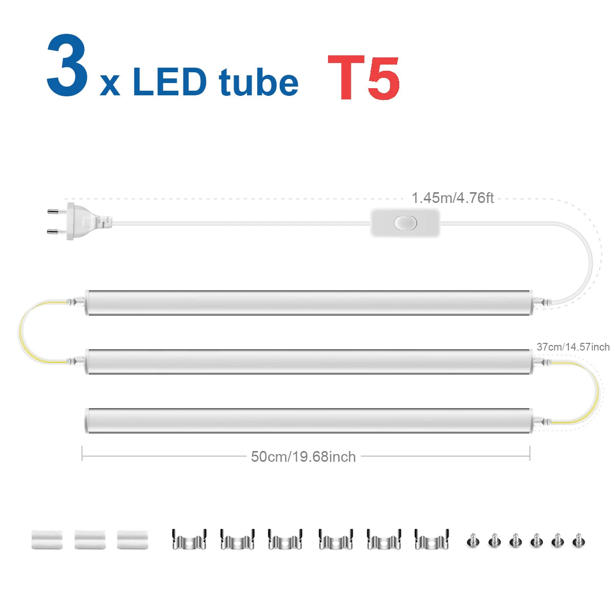 50CM 15W/T5 25W/T8 LED Tube Light 220V Aluminum LED Bulb Bar Wall Lamp For Reading Working Warehouse Home Kitchen Night Lighting