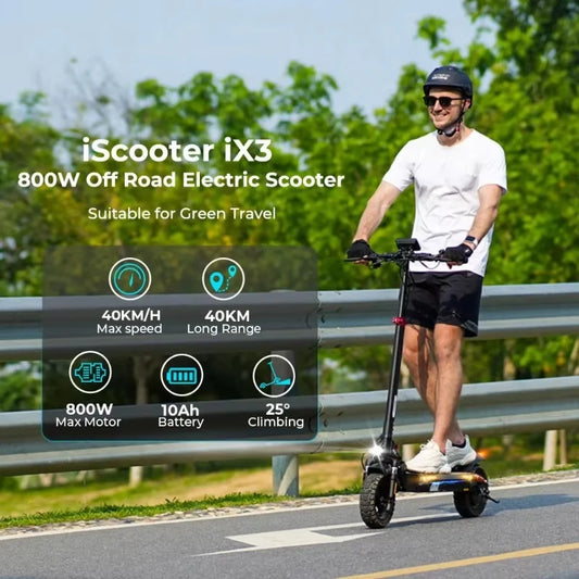 iScooter ix3Electric scooter 800W Motor 48V10AH Battery support Minirobot application control 10-inch tire city commuter scooter.