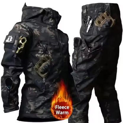 Winter Autumn Fleece Men Jacket Tactical Waterproof Suit Outdoor Fishing Hiking Camping Tracksuits Coat Thermal Suit.