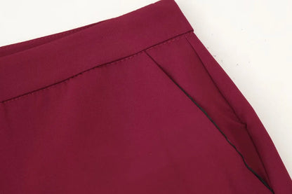 KONDALA 2025 Burgund Quaste Büro Dame Anzüge Einreiher Gerade Blazer + Moderne Gerade Lange Hosen Mode Weiblichen Anzug