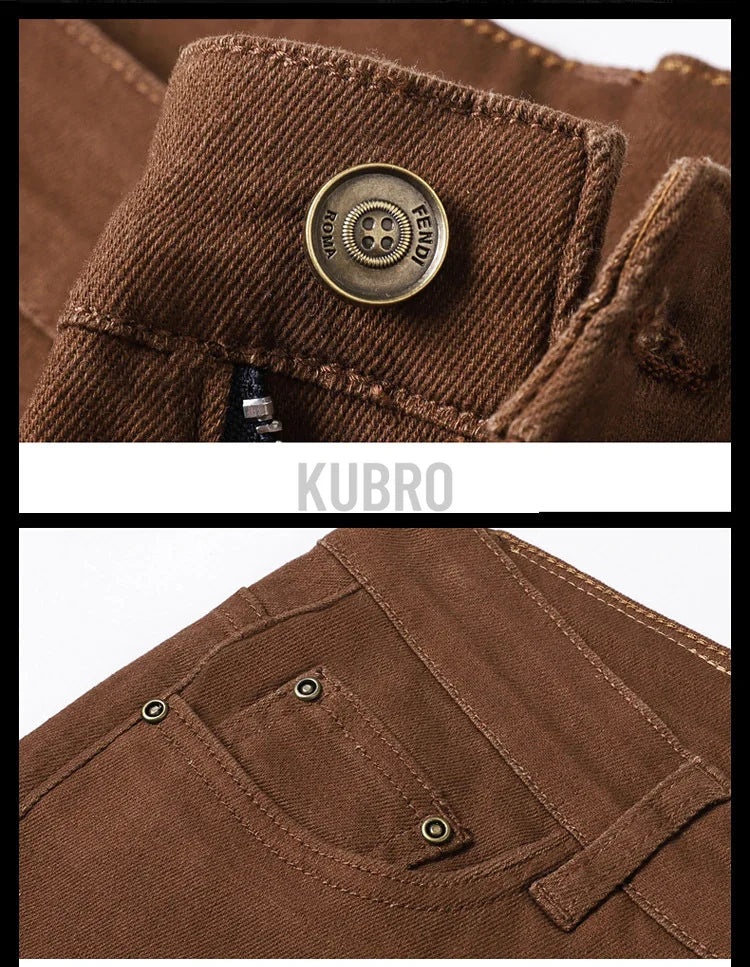 Fashion Loose Straight Business Casual Stretch Denim Pants Male Brand Trousers 3 Colors Plus Size Mens Clothing Slim Jeans 28-44