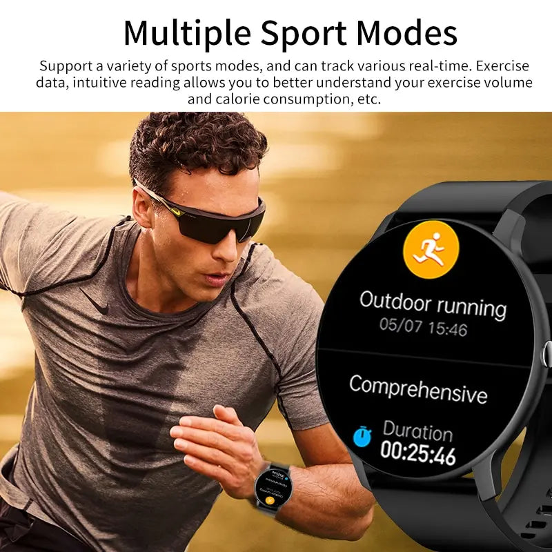 LIGE Smart Watch Men Women Full Touch Screen Sport Fitness Watch Man IP67 Waterproof Bluetooth For Android IOS Smartwatch Men.