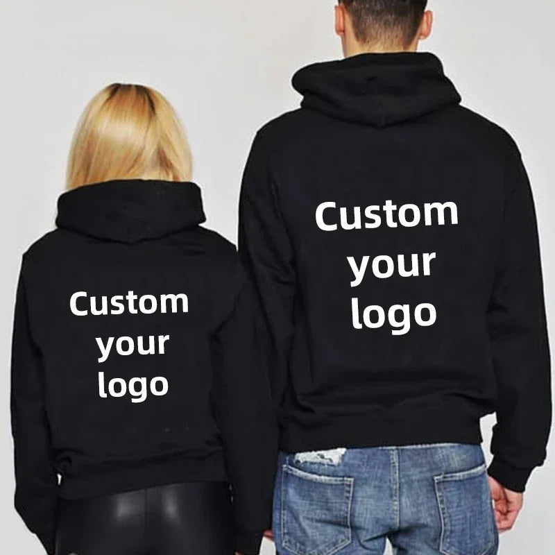 Customized hooded shirt for men and women, featuring photos and logos of your design. High end gifts in EU sizes.